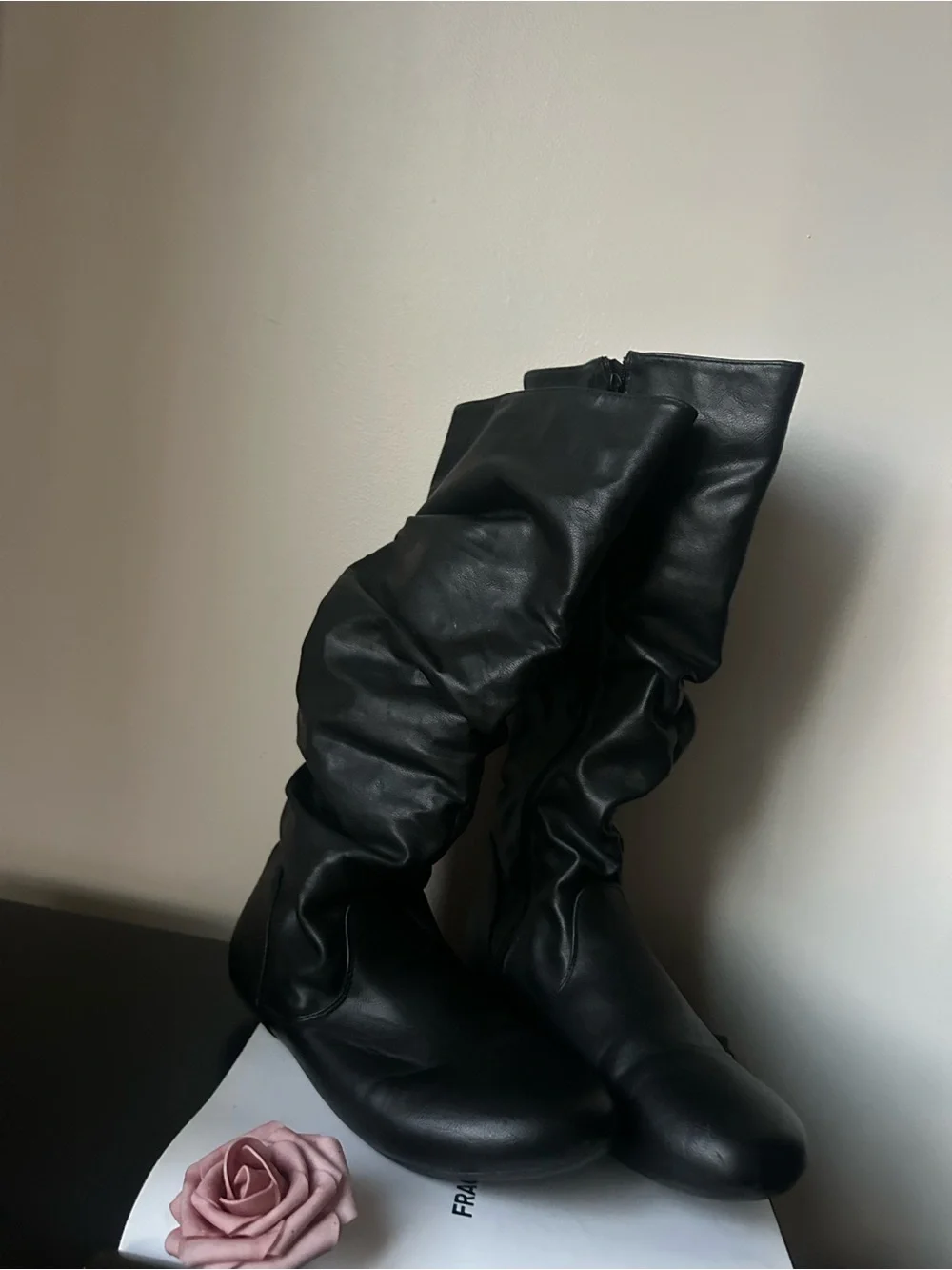 Black Slouchy Knee-High Women's Boots 11